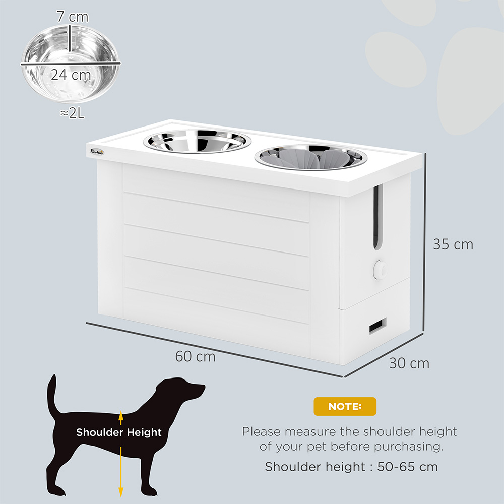 PawHut Semi Auto Dispenser Raised Dog Bowls with Slow Feeder Mat Image 9