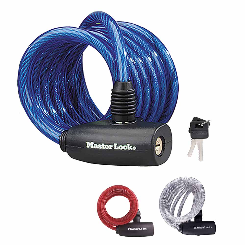Master Lock Keyed Cable Lock 3 Pack Image 1