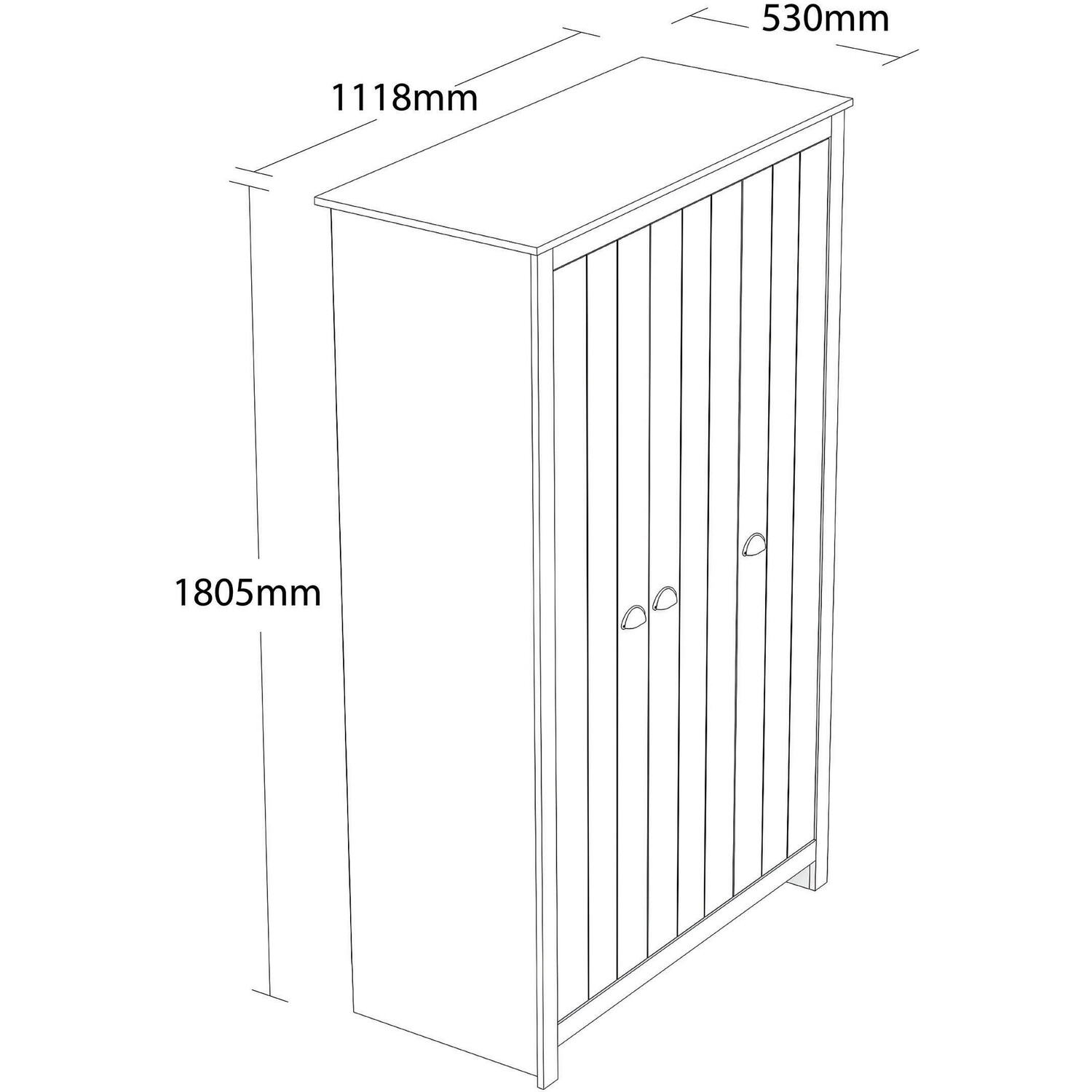 Lexington 3 Door White Wardrobe Image 3