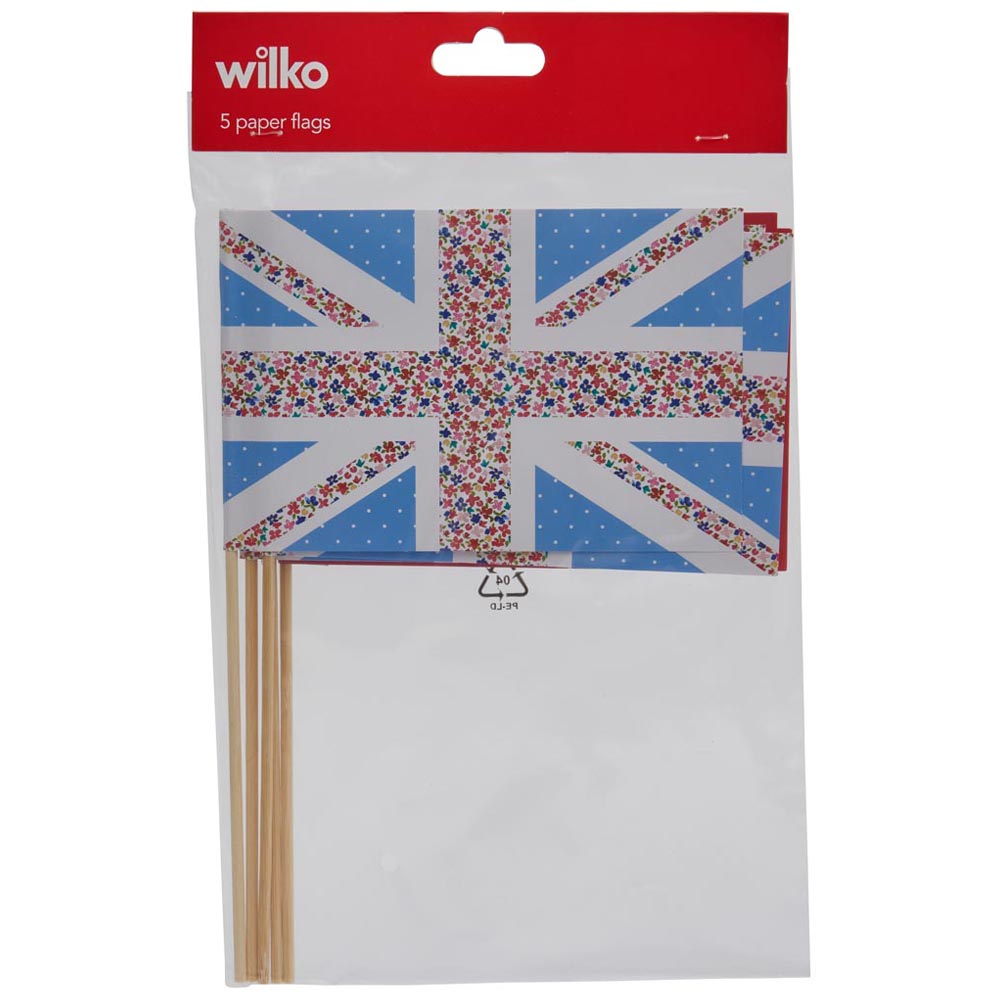 Wilko Jubilee Card Flags 5 Pack Multi Colour Wilko