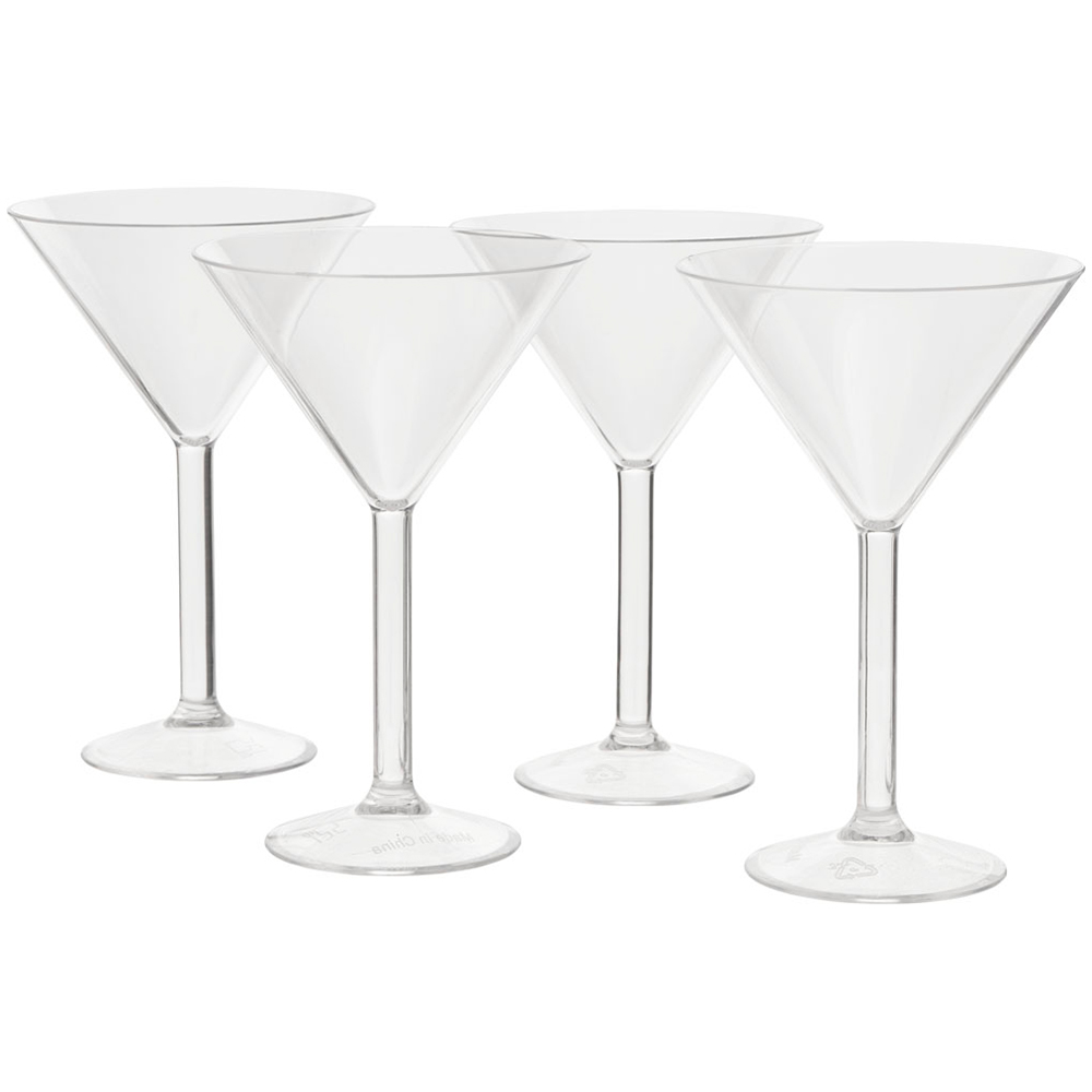 Wilko Clear Plastic Martini Glass 4 Pack Image 1