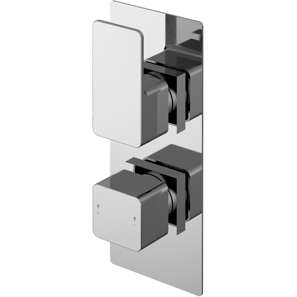 nuie Chrome Twin Thermostatic Valve Image 1