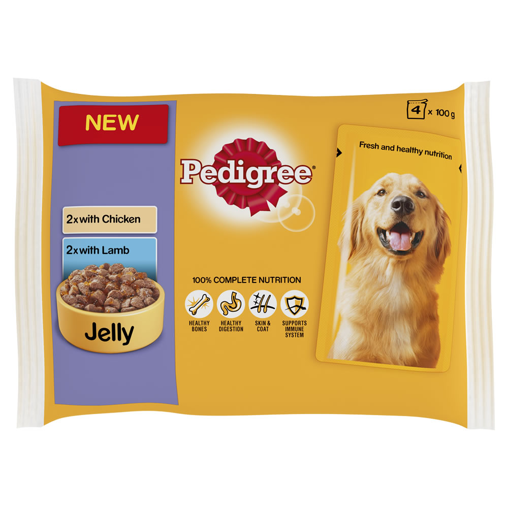 Pedigree Chicken and Lamb in Jelly Dog Food 4 x 100g Image