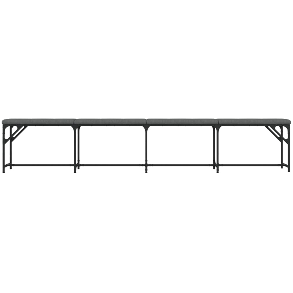 vidaXL 4 Seater Dark Grey Steel and Fabric Dining Bench Image 3