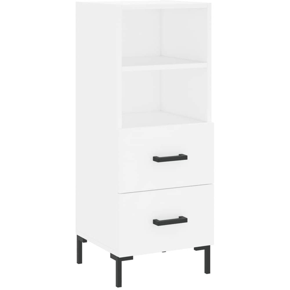 vidaXL 2 Drawer 2 Shelf White Sideboard Image 2