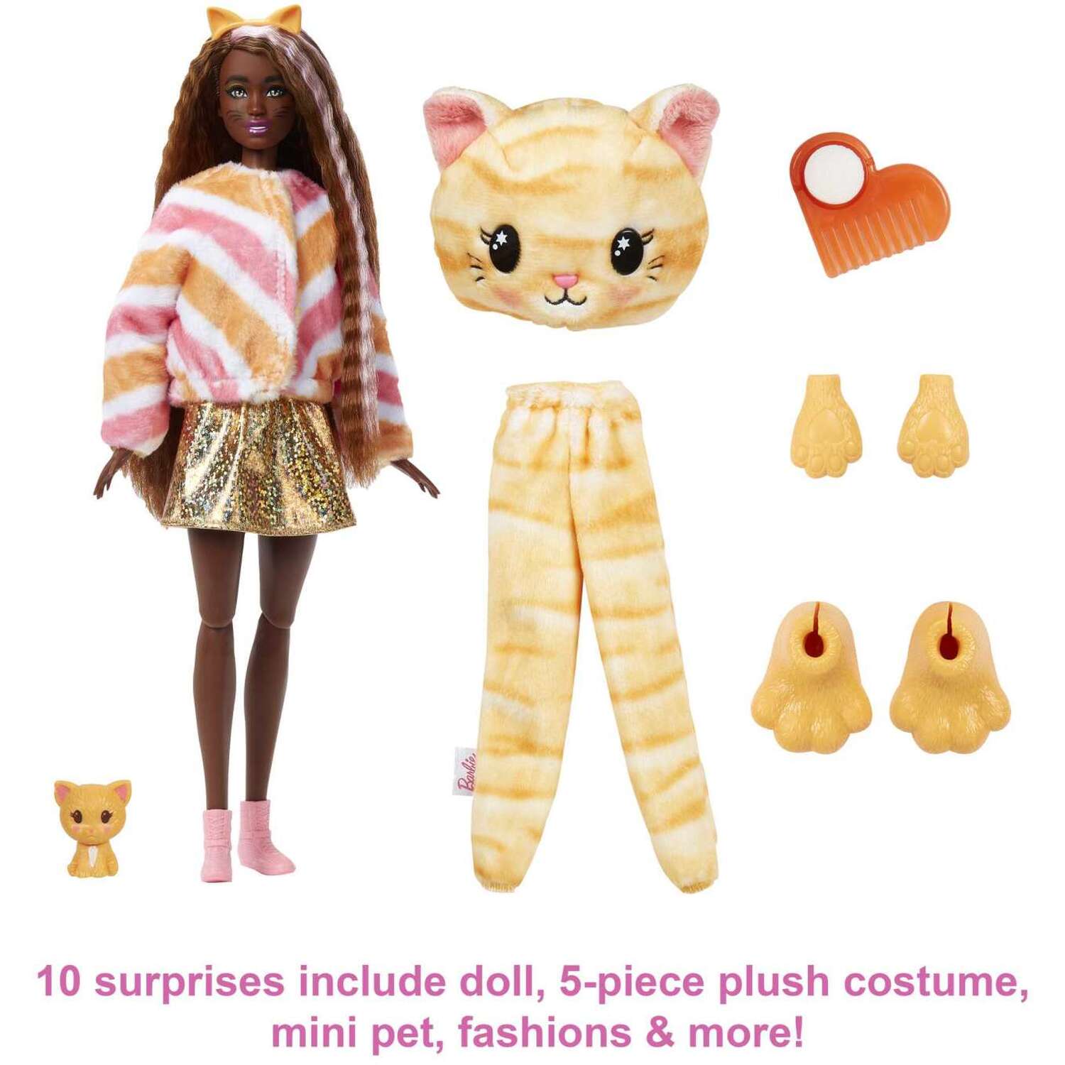 Barbie Cutie Reveal Cat Costume Doll - Pink Image 3
