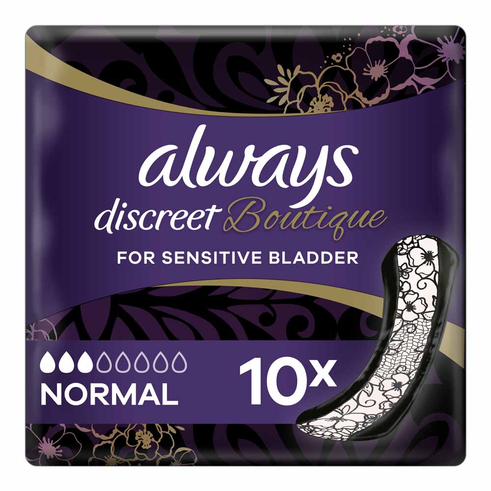 Always Discreet Boutique Pad Black 10 Pack Image 1
