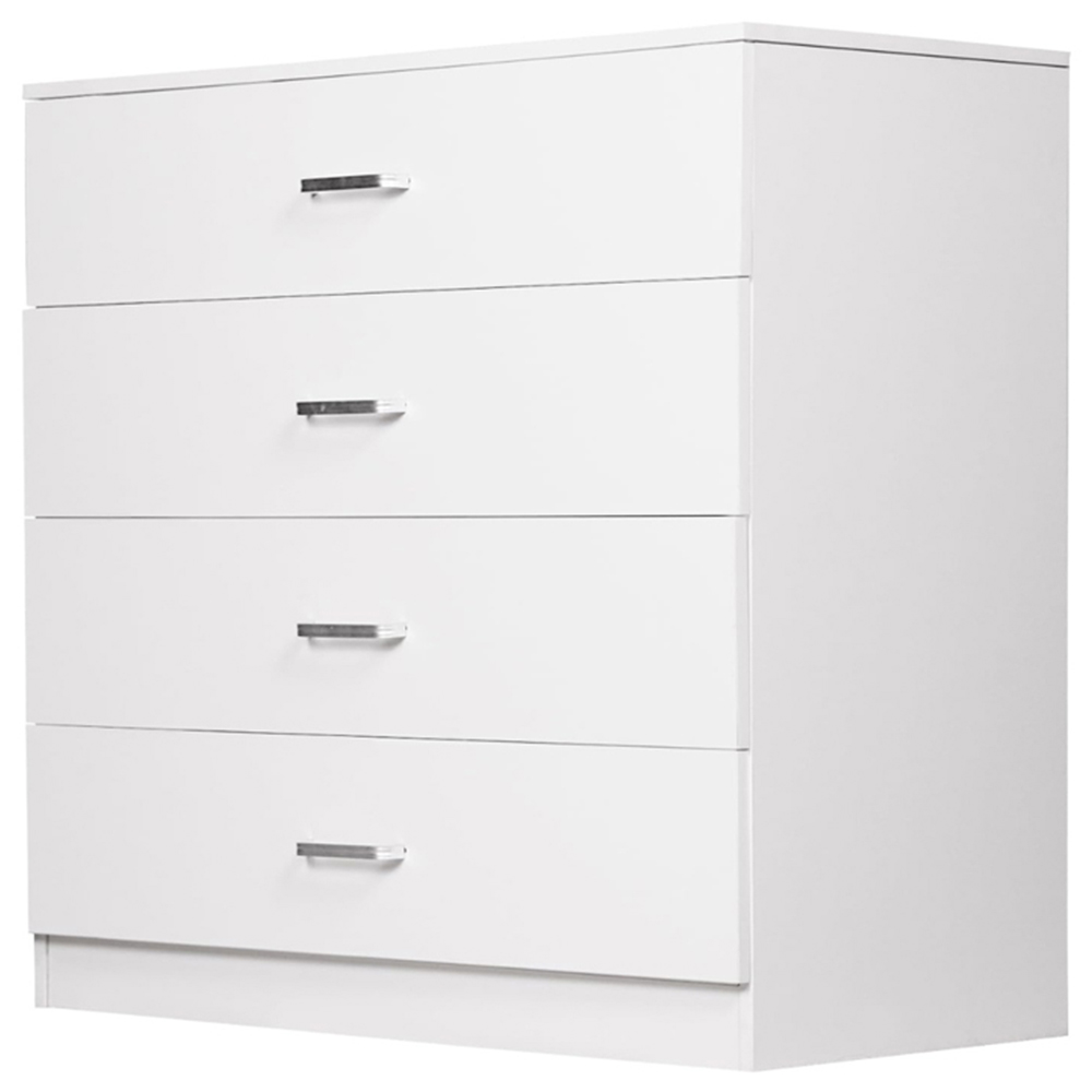 Alivio 4 Drawer White Bedside Storage Cabinet Image 2