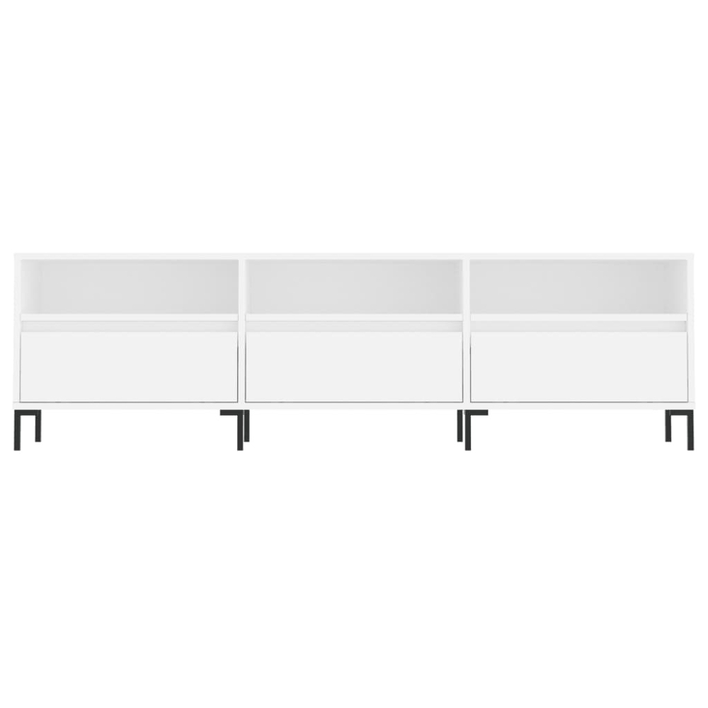 vidaXL 3 Door 3 Shelf White TV Cabinet Image 5