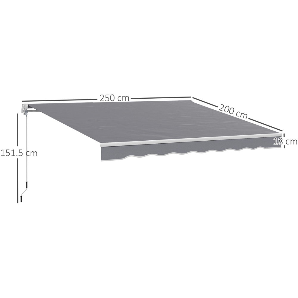 Outsunny 2.5 x 2m Dark Grey Retractable Canopy Image 9