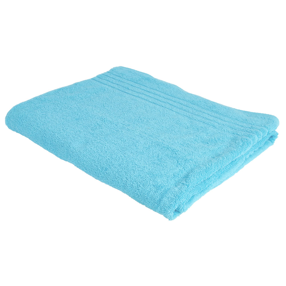 Wilko Bath Sheet Aqua Blue Wilko