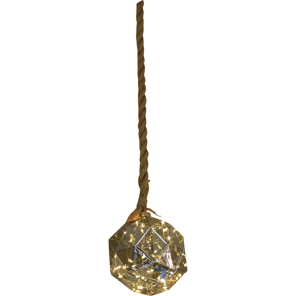 Luxform Dented Globe Brown Hemp Rope Light Image 1