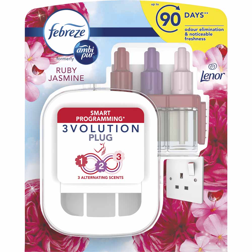 Febreze 3Volution Smart Programming Air Freshener Plug-in Starter Kit Ruby Jasmine Image 1