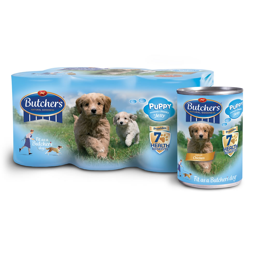 Butchers Tinned Puppy Food Natural Nutrition      Chicken Beef and Lamb in Jelly 6 x 400g Image