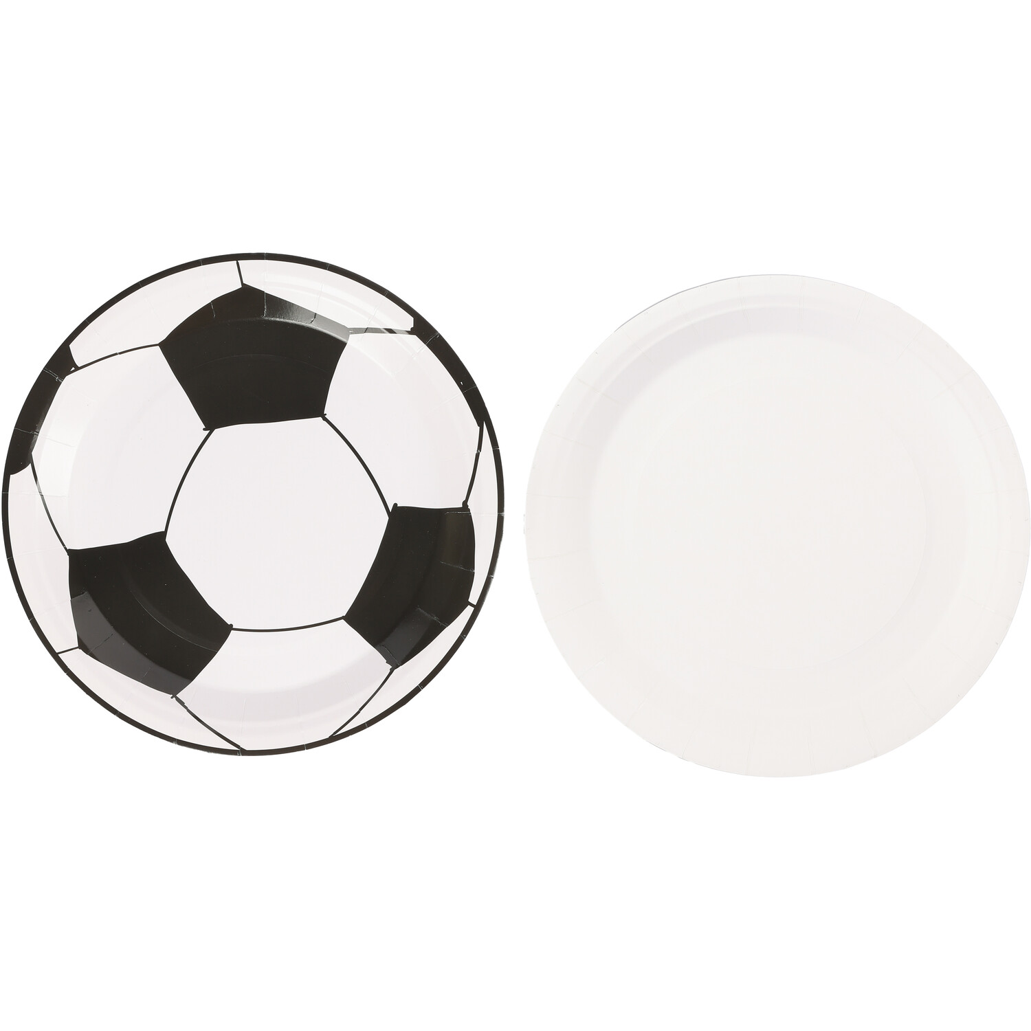 Pack of 8 Round Football Paper Plates White Image 3