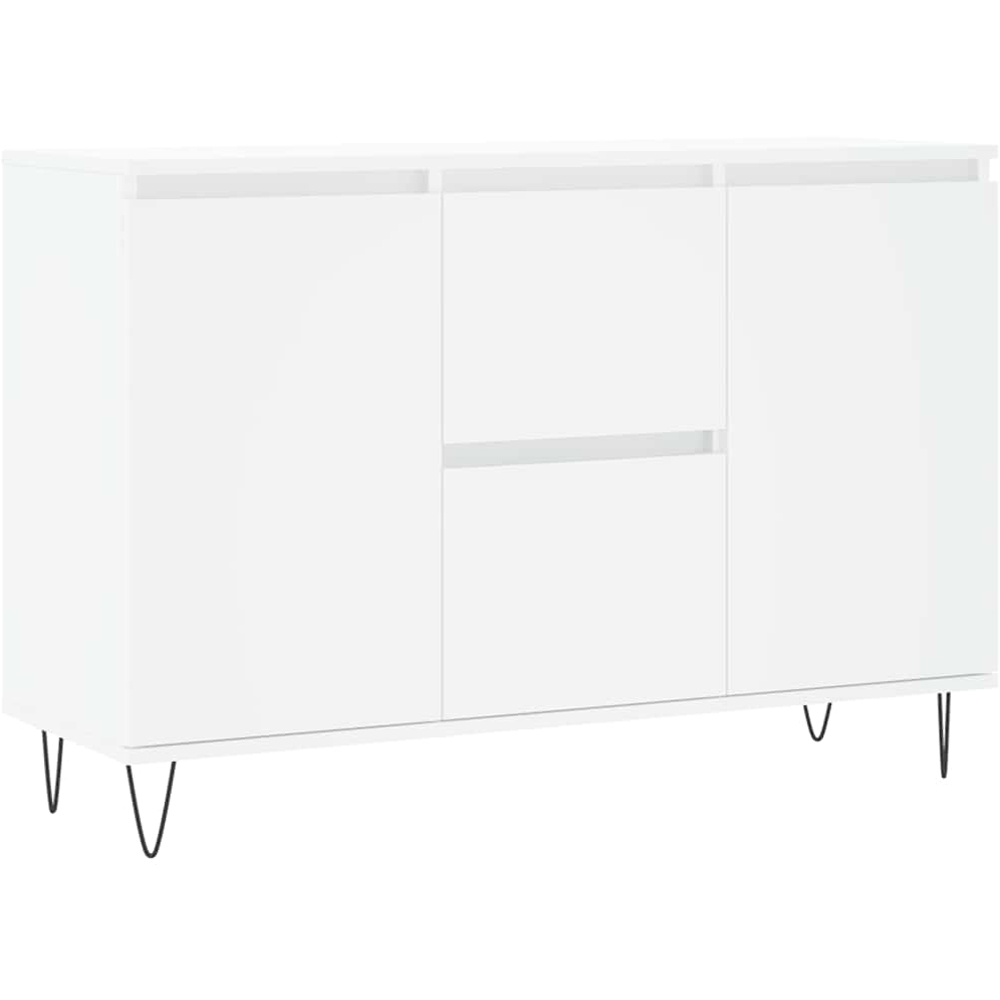 vidaXL 2 Door 2 Drawer White Sideboard Image 2