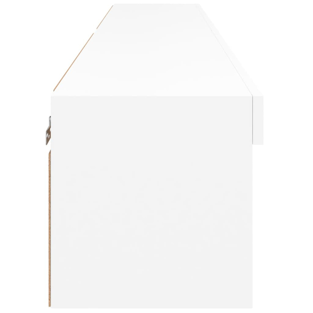 vidaXL 2 Shelf White Wall Mounted LED TV Cabinet Set of 2 Image 7