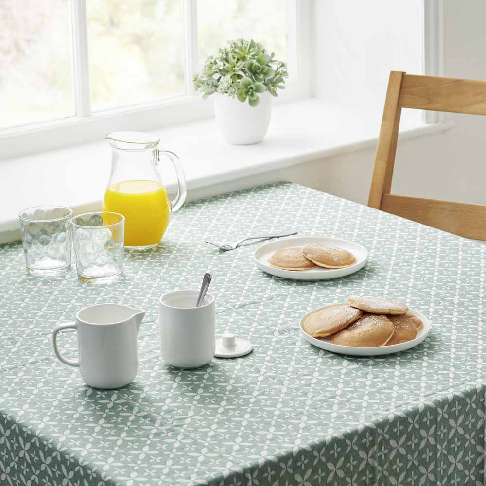 Wilko Tablecloth Green Cotton 130x180cm Wilko
