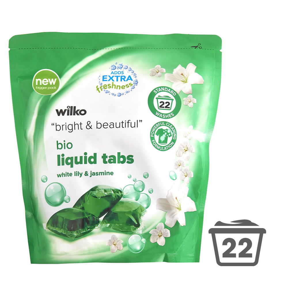 Wilko Bio Lily and Jasmine Liquid Tabs 22 Washes Wilko