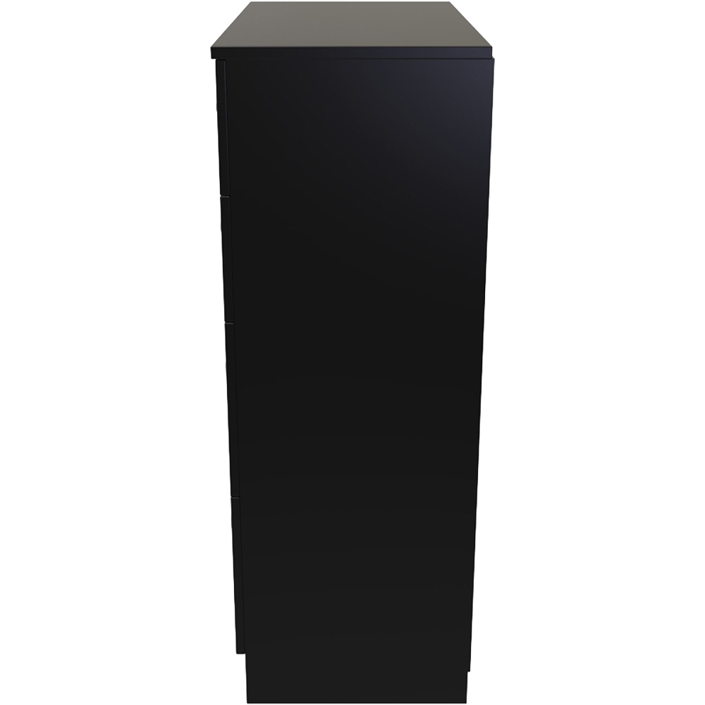 Crowndale Avon 4 Drawer Matt Black Deep Chest of Drawers Ready Assembled Image 3
