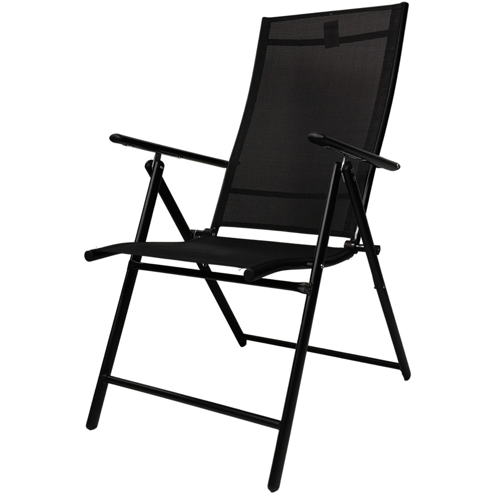 Samuel Alexander Black Reclining Folding Chair Image 2