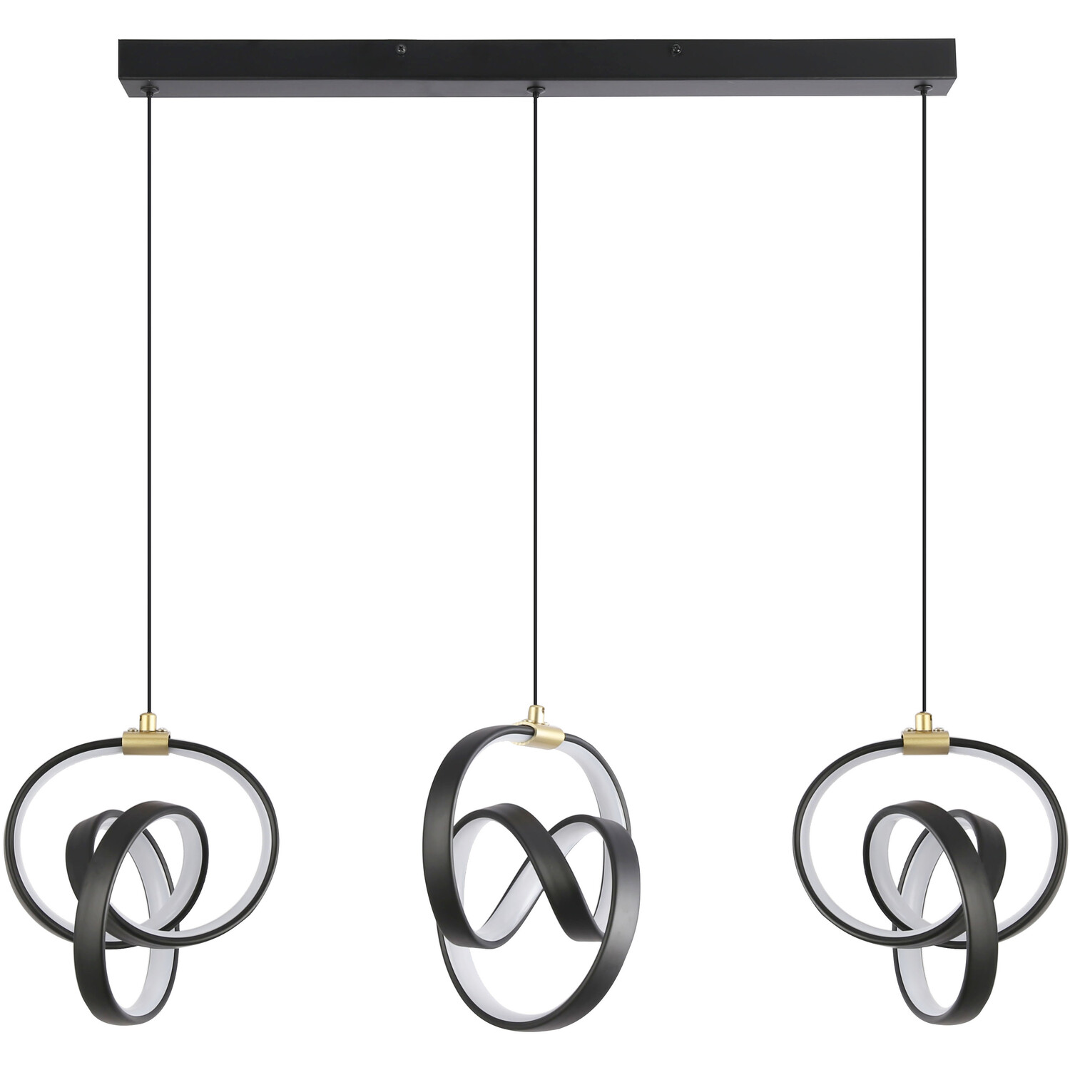 Spiral LED Ceiling Fitting Black Image 1