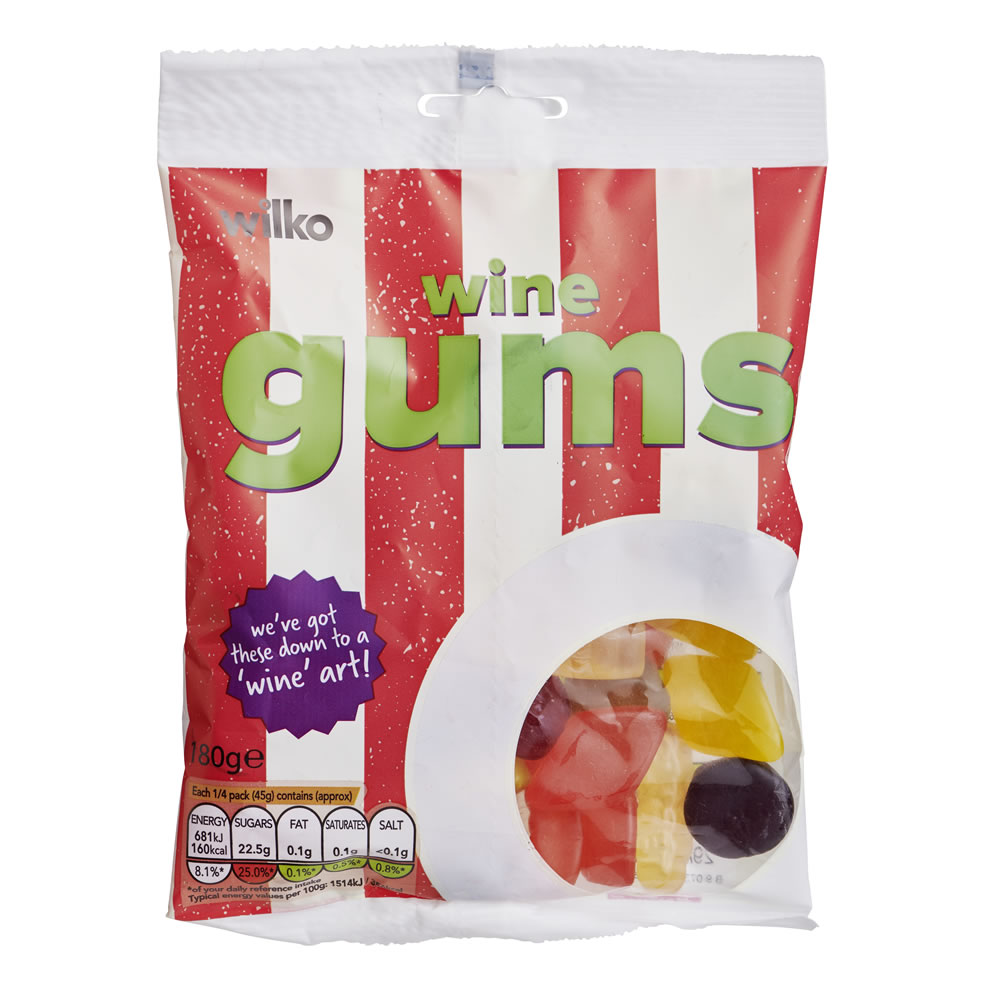 Wilko Wine Gums Bag 180g Wilko