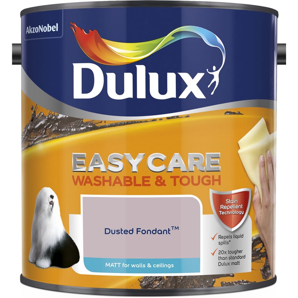 Dulux Easycare Washable & Tough Dusted Fondant Matt Emulsion Paint 2.5L Image 2