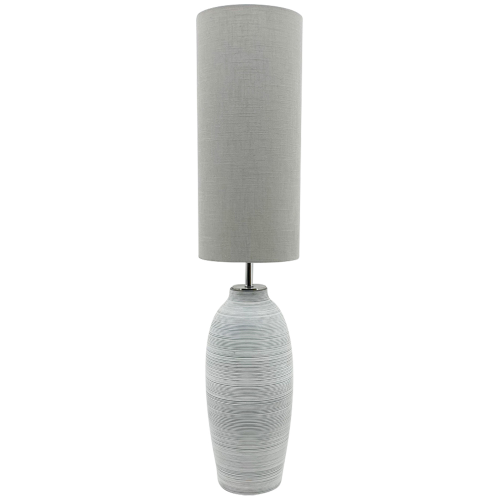 Acacia Home Grey Shade White Ceramic Table Lamp Image 1
