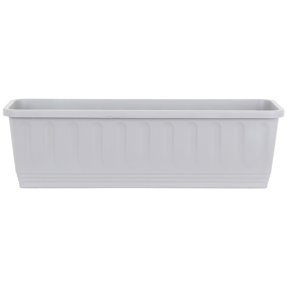 Wham Etruscan Soft Grey Rectangular Recycled Plastic Trough 60cm 2 Pack Image 3
