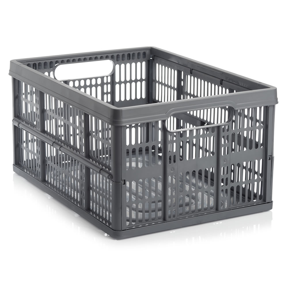 Wilko Silver Fold Flat Storage Crate Wilko