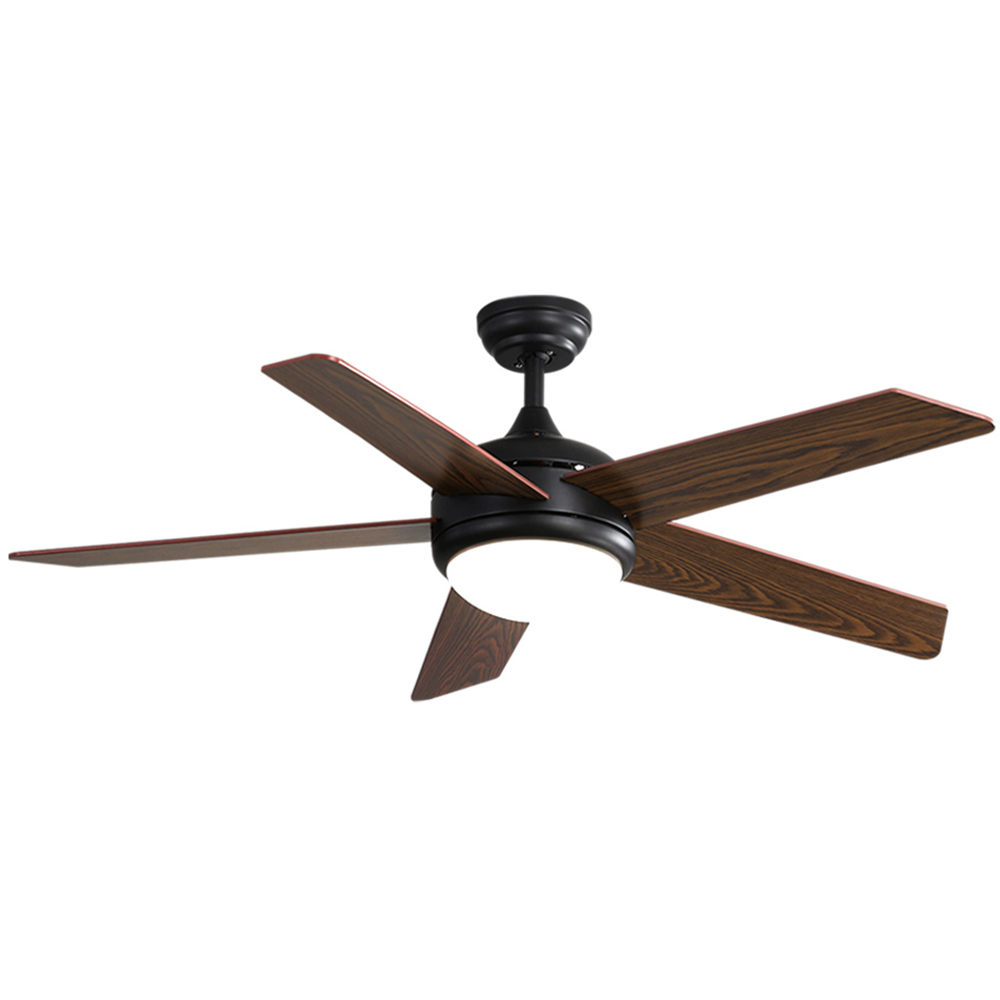 Living and Home Rustic Wooden LED Ceiling Fan Light with Remote 52 inch Image 1