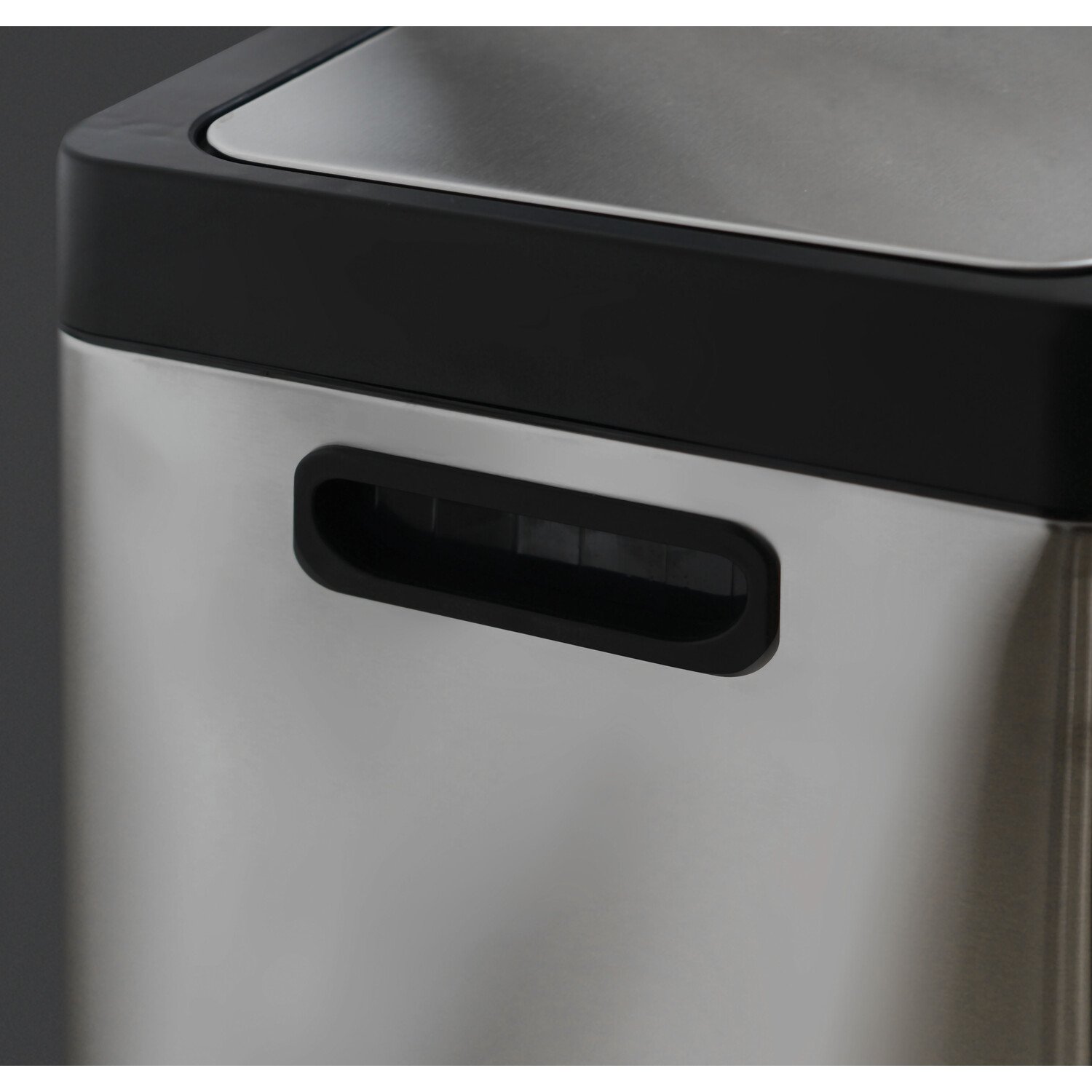 Chrome Double Tier Push Top Recycle Bin 34L Image 2