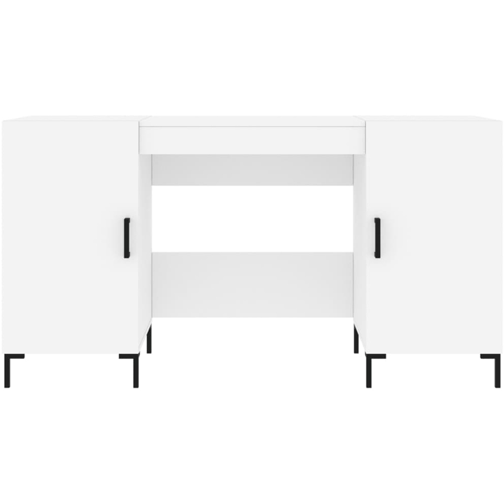 vidaXL 2 Door Computer Desk White Image 5