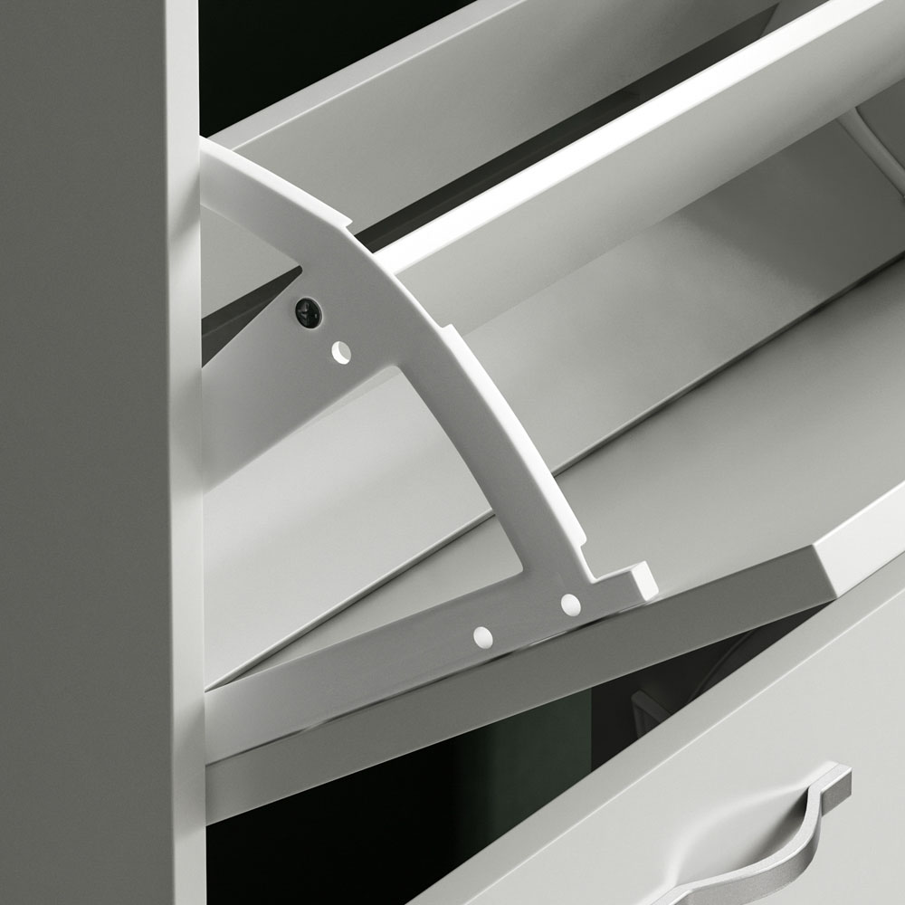 Home Vida White 3-Drawer Shoe Cabinet Rack Image 7