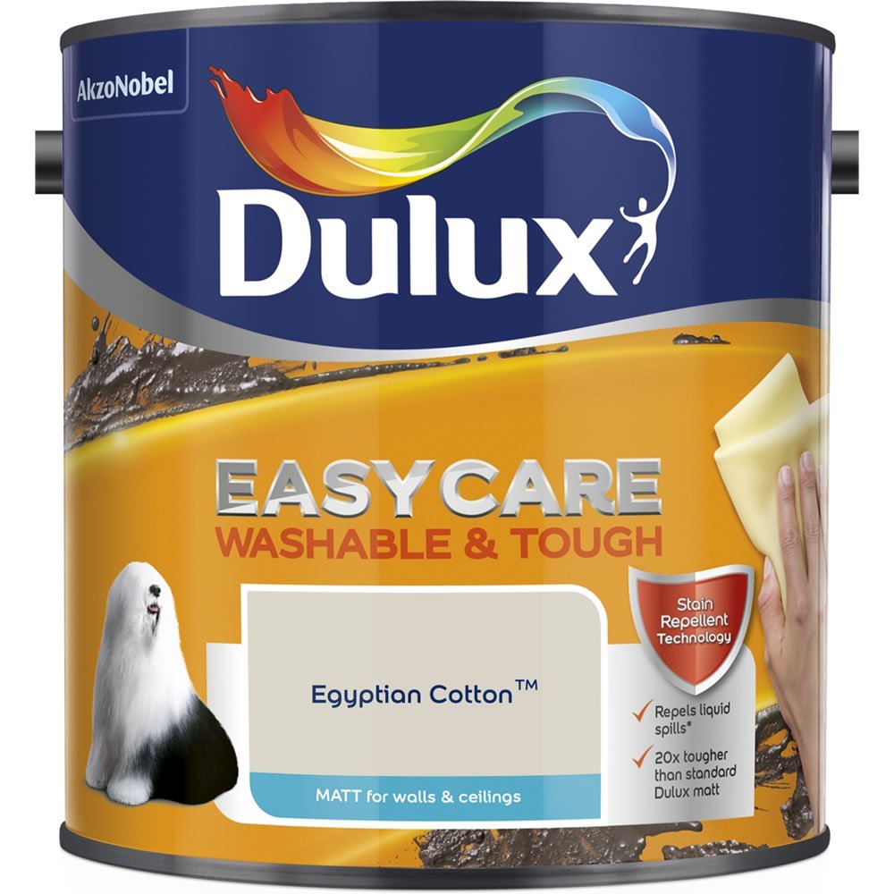 Dulux Easycare Washable & Tough Egyptian Cotton Matt Emulsion Paint 2.5L Image 2
