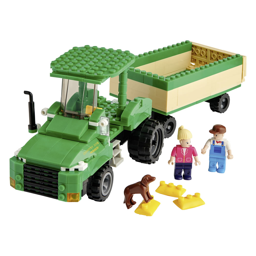 Wilko Blox Tractor and Trailer Large Set Image 1
