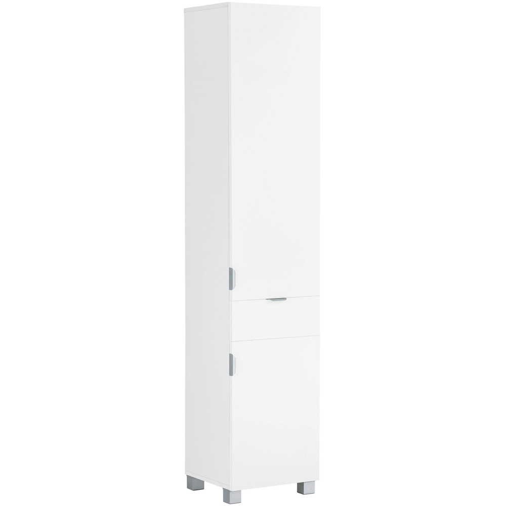 Loft24 Atlas 2 Door Single Drawer White Tall Storage Cabinet Image 2