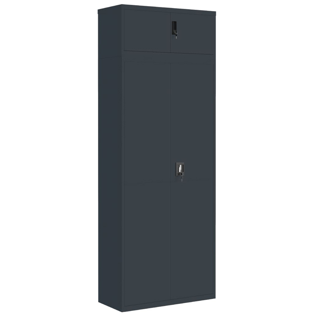 vidaXL 2 Door Anthracite Steel Archive Cabinet Set of 2 Image 2