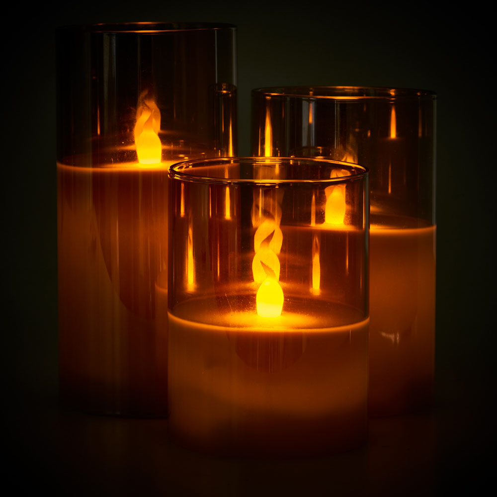 SA Products 3 Piece Clear LED Candles Set Image 2