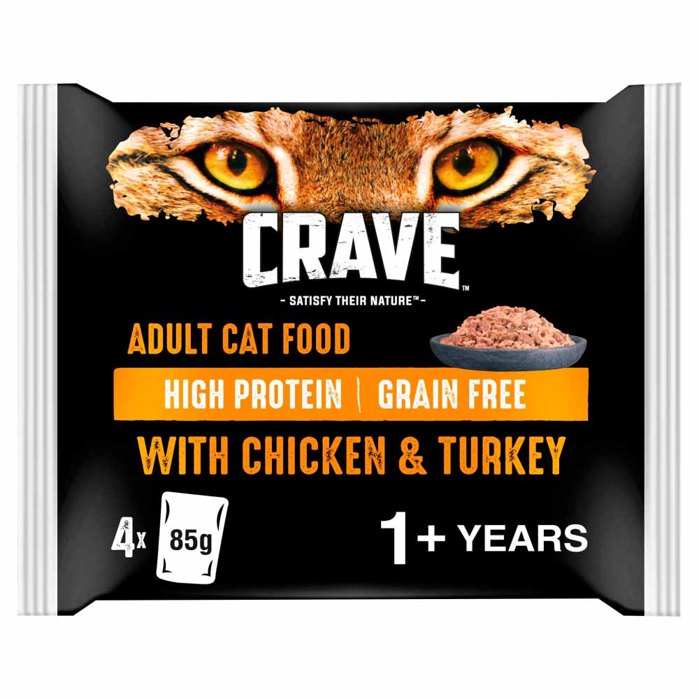 CRAVE Chicken and Turkey in Load Cat Food 4 x 85g