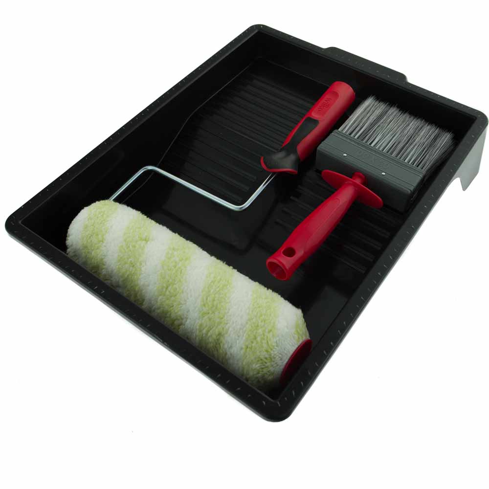 Wilko 4 Piece Large Exterior Paint Rollers and Brush Tray Kit Image 5