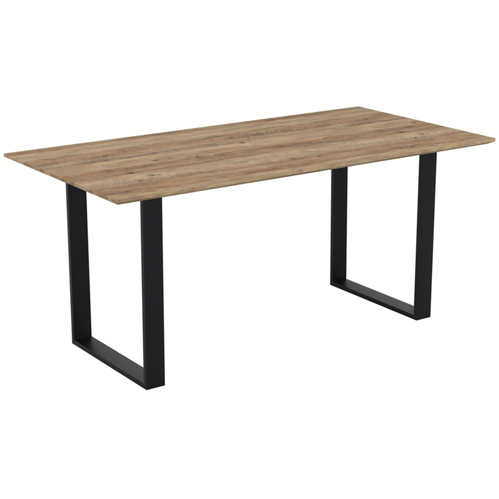 Antibes 6 Seater Wood Effect Dining Table Black Image 2