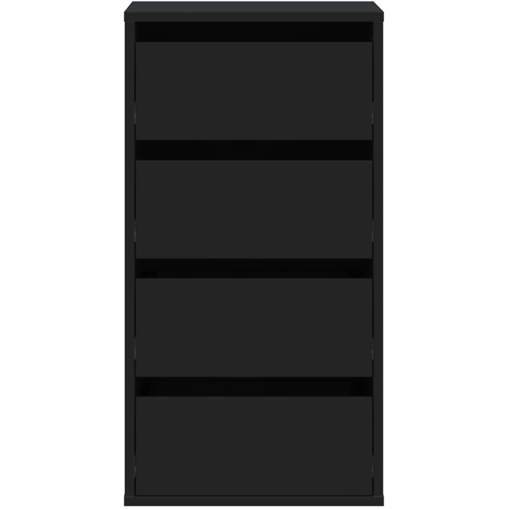 vidaXL Black Engineered Wood Corner Chest of Drawers Image 4