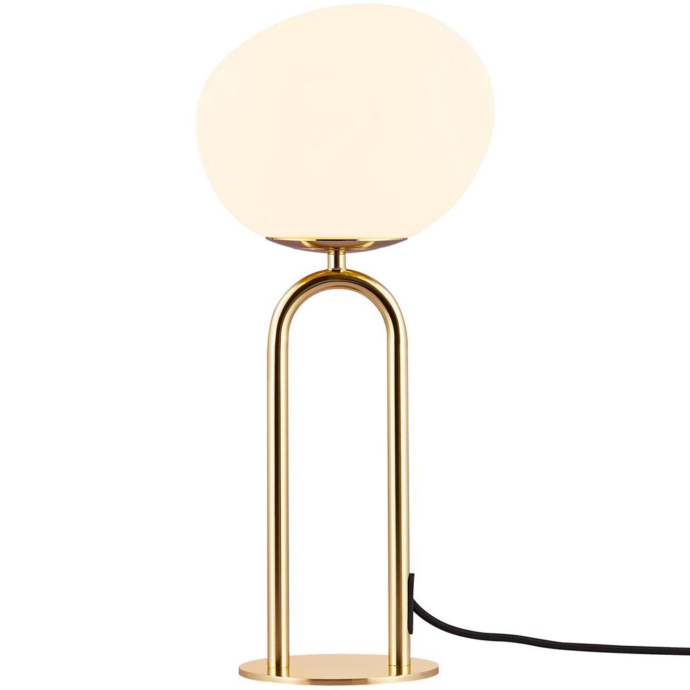 Nordlux Shapes Brass Opal Glass Shade Table Lamp Image 1