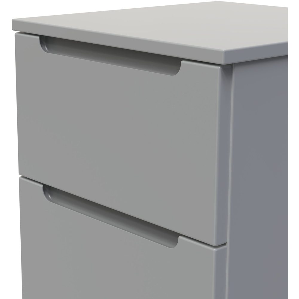 Crowndale Milan 2 Drawer Dusk Grey Compact Bedside Cabinet Ready Assembled Image 5