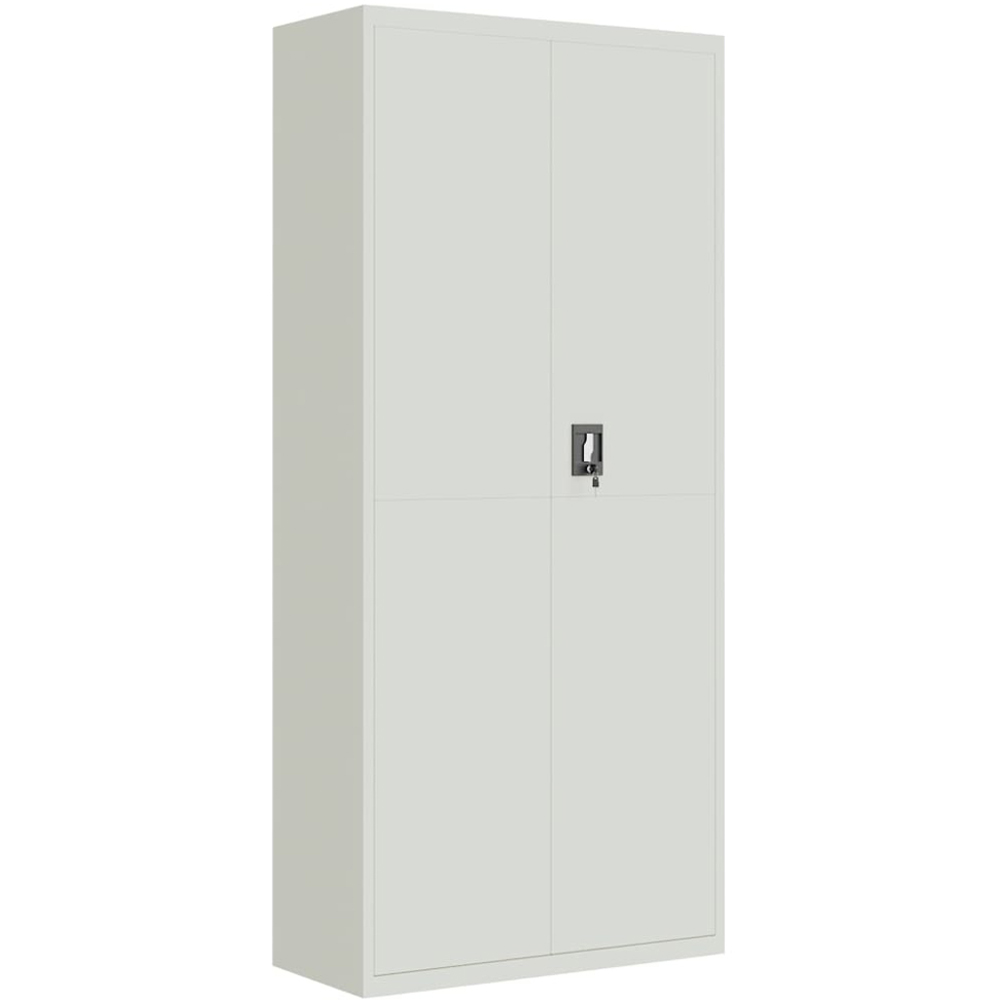 vidaXL 2 Door Light Grey Steel File Cabinet Image 2