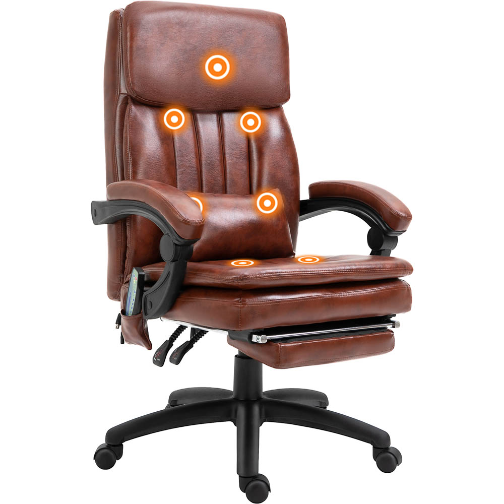 Portland Brown PU Leather Swivel Recliner Office Chair Image 2