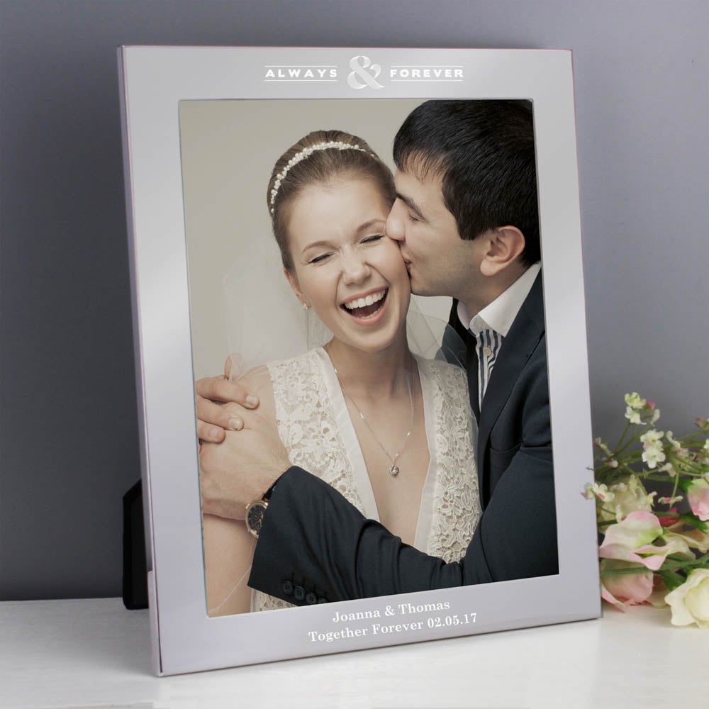 Personalised Memento Personalised Always and Forever Silver Photo Frame 10 x 8 inch Image 3