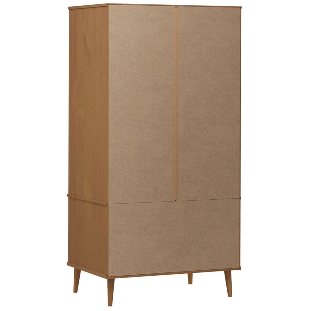 vidaXL Molde 2 Door 2 Drawer Brown Solid Wood Pine Wardrobe Image 7